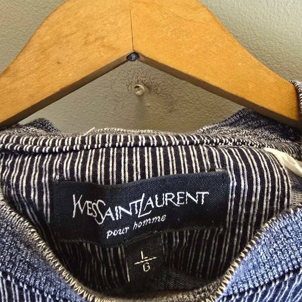 Yves Saint Laurent pour homme - Crew Neck - Blue Short Sleeve T-Shirt - Picture 2 of 12